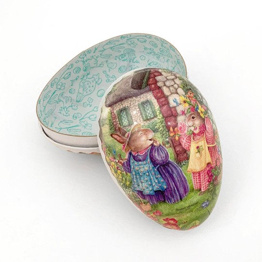 3-1/2" Holly Pond Hill Bunny Garden Easter Egg Container ~ Germany
